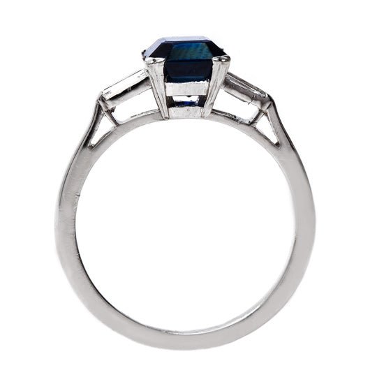 Refined Art Deco Engagement Ring with Sapphire | Cielo Alto from Trumpet & Horn