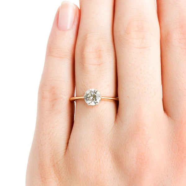 Vintage Gold Simple Solitaire Diamond Engagement Ring