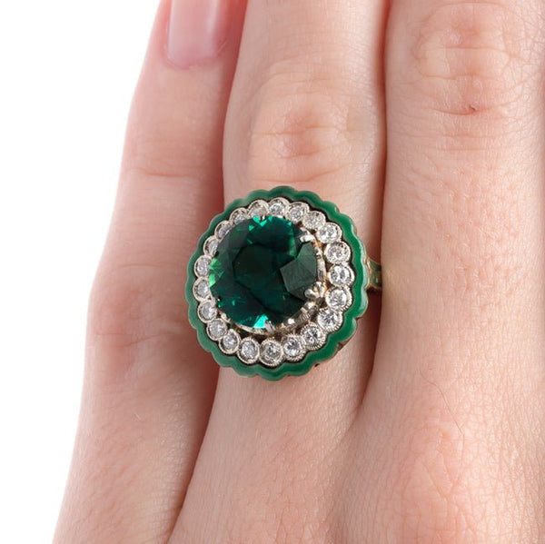 Extraordinary Vintage Retro Era Cocktail Ring with Tourmaline Center | Clifton from Trumpet & Horn