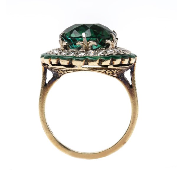 Extraordinary Vintage Retro Era Cocktail Ring with Tourmaline Center | Clifton from Trumpet & Horn