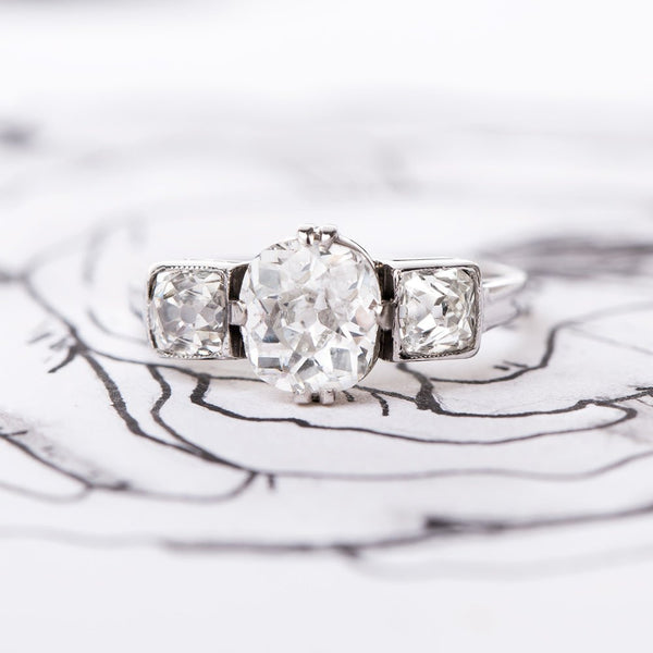 Classic Three Stone Edwardian Ring | Cobble Hill from Trumpet & Horn