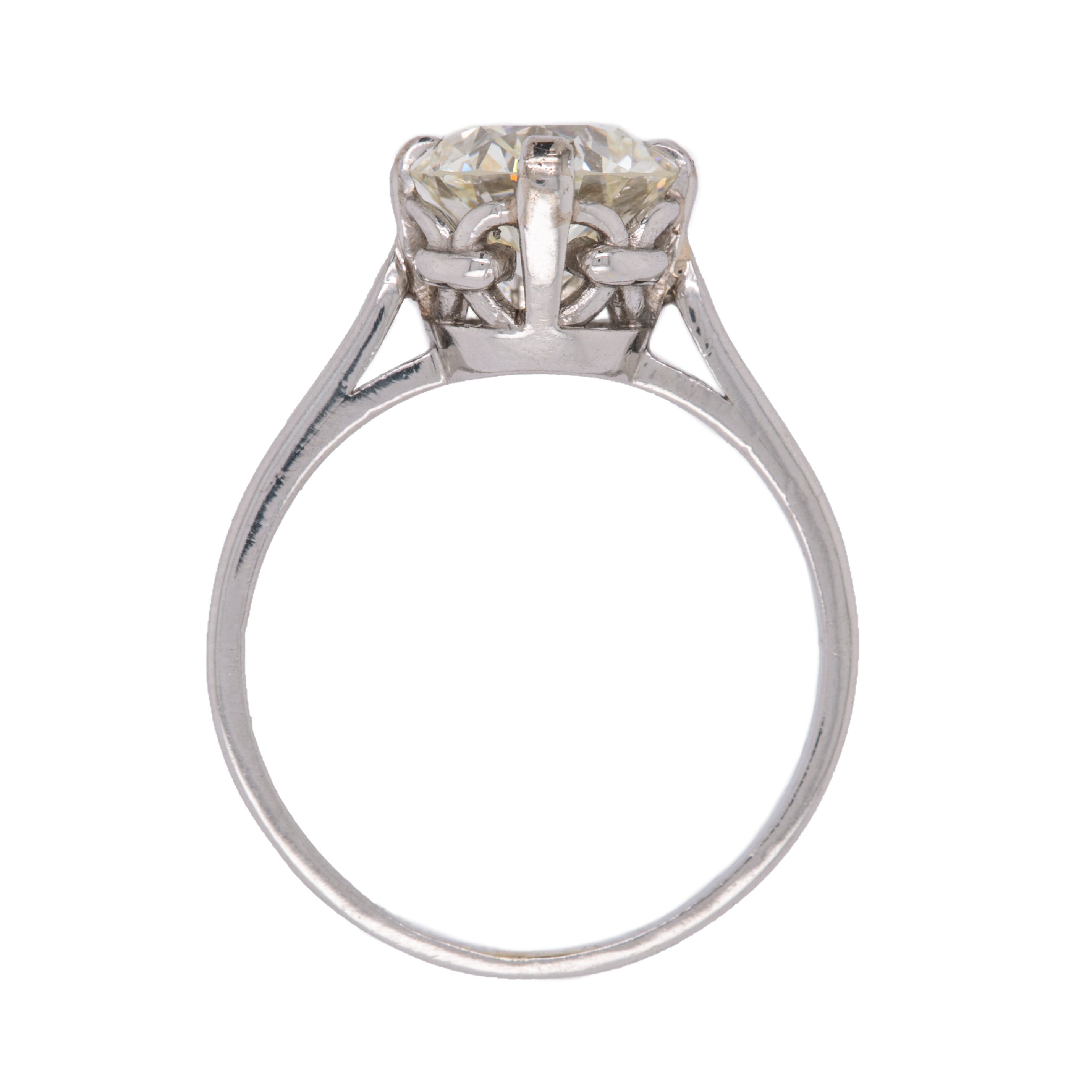 Arts & Crafts Movement Solitaire Old Mine Cut Diamond Ring | Bentley by Trumpet & Horn