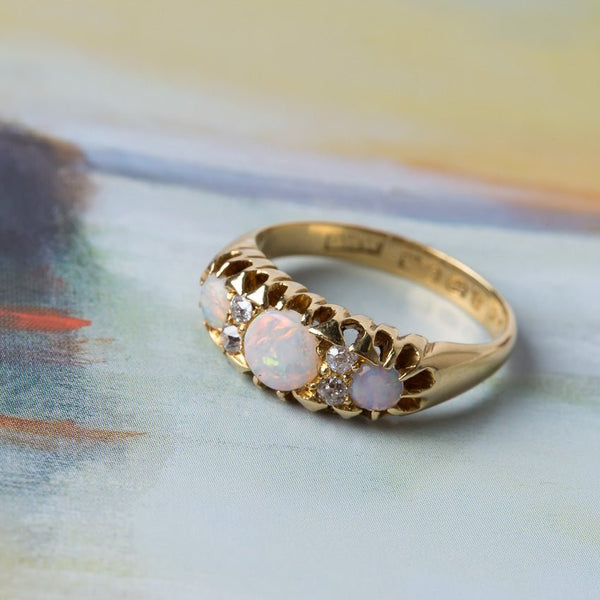 Dazzling Victorian Opal and Diamond Ring | Coventry from Trumpet & Horn