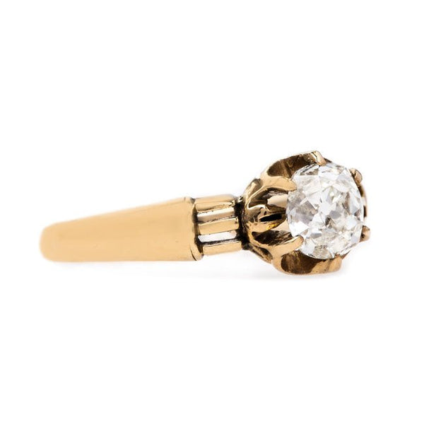 Simple Yellow Gold Victorian Era Solitaire Engagement Ring | Crescent Heights from Trumpet & Horn