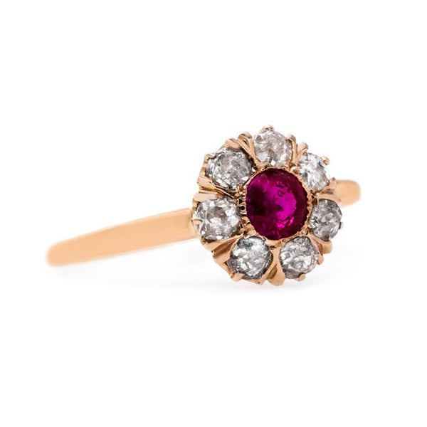 Unheated Burmese Ruby Cluster Ring | Crimson Way from Trumpet & Horn