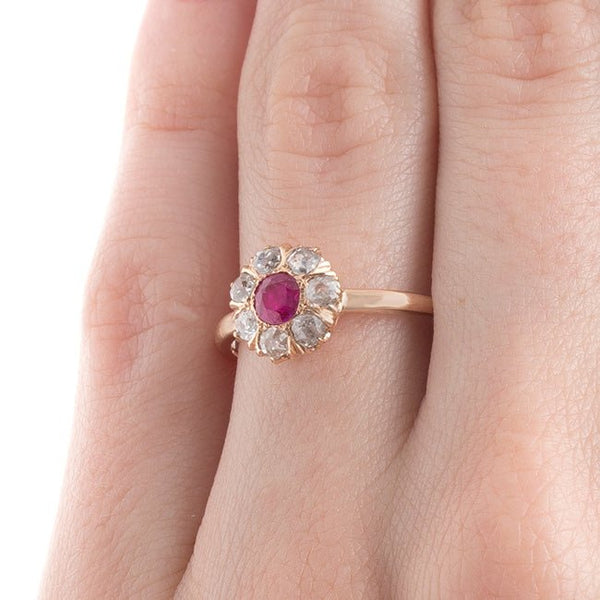 Unheated Burmese Ruby Cluster Ring | Crimson Way from Trumpet & Horn
