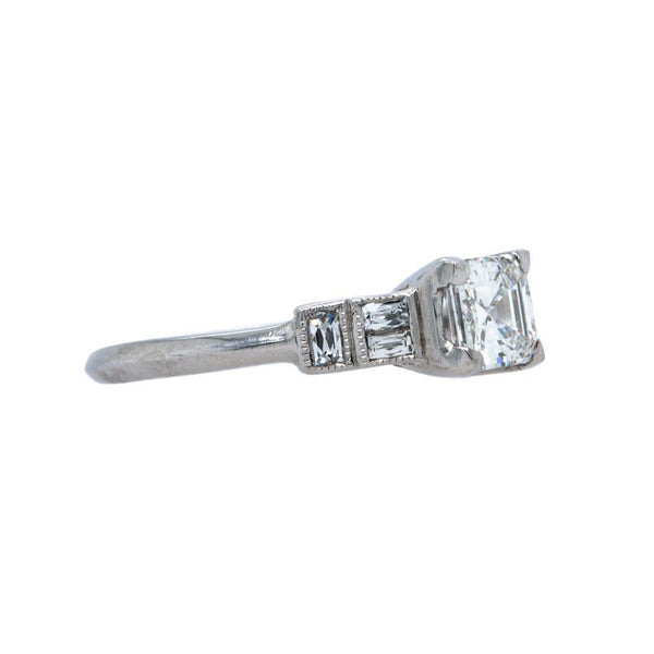 Vintage Colorless Square Emerald Cut Diamond Engagement Ring | Crofton ...