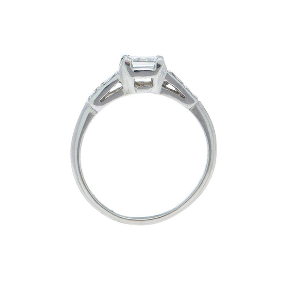 Vintage Colorless Square Emerald Cut Diamond Engagement Ring | Crofton