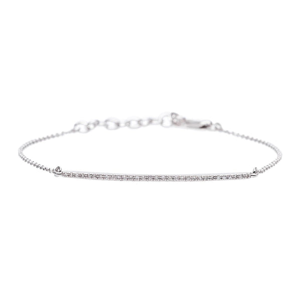 Delicate White Gold Curved Bracelet from Trumpet & Horn