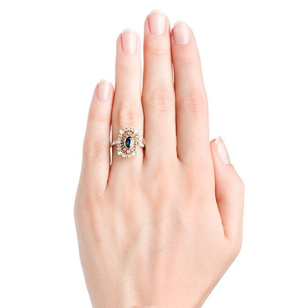 Vintage Unique Sapphire Diamond Engagement Ring