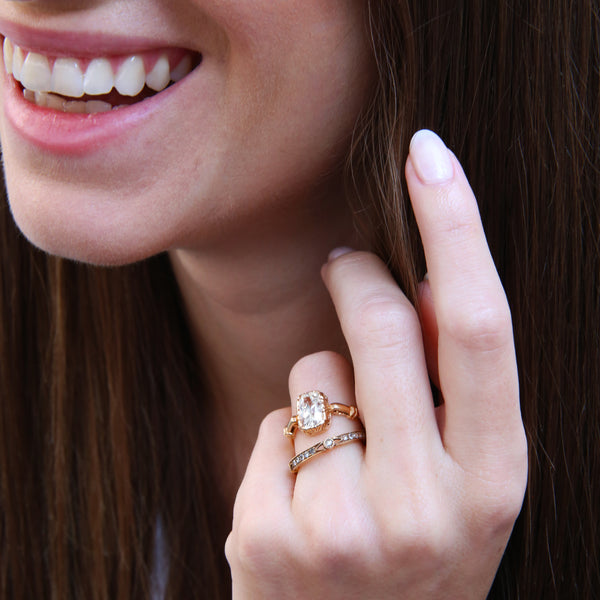 Magnificent Antique Cushion Cut Diamond and 18k Rose Gold Vintage Engagement Ring | Deephaven