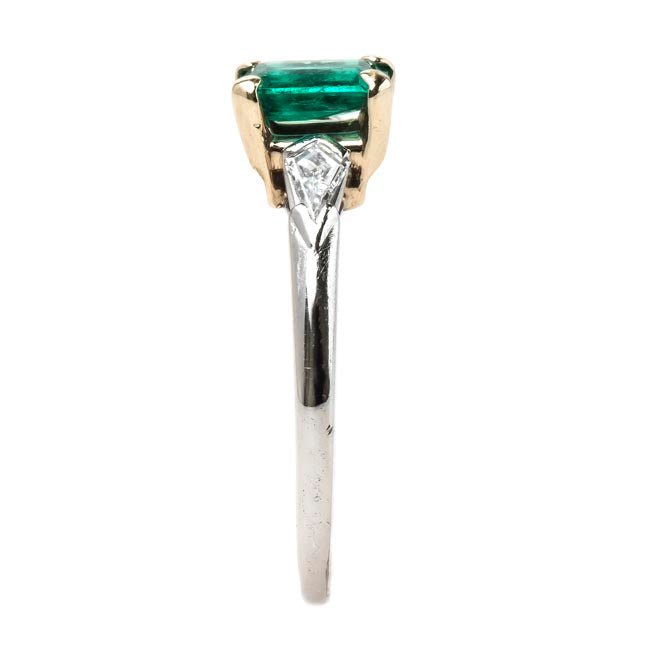 Classic Rectangular Emerald Engagement Ring with Diamond Accents | Delmont from Trumpet & Horn