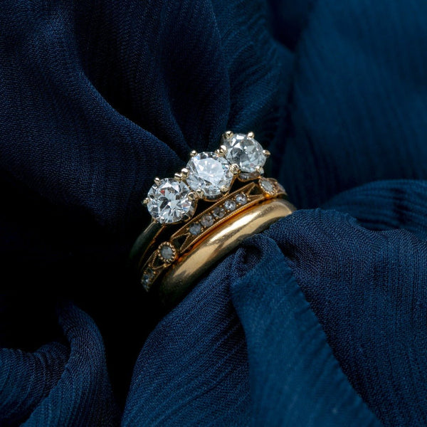 Fabulous & Symmetrical Three-Stone Victorian Diamond Ring | Desert Hill