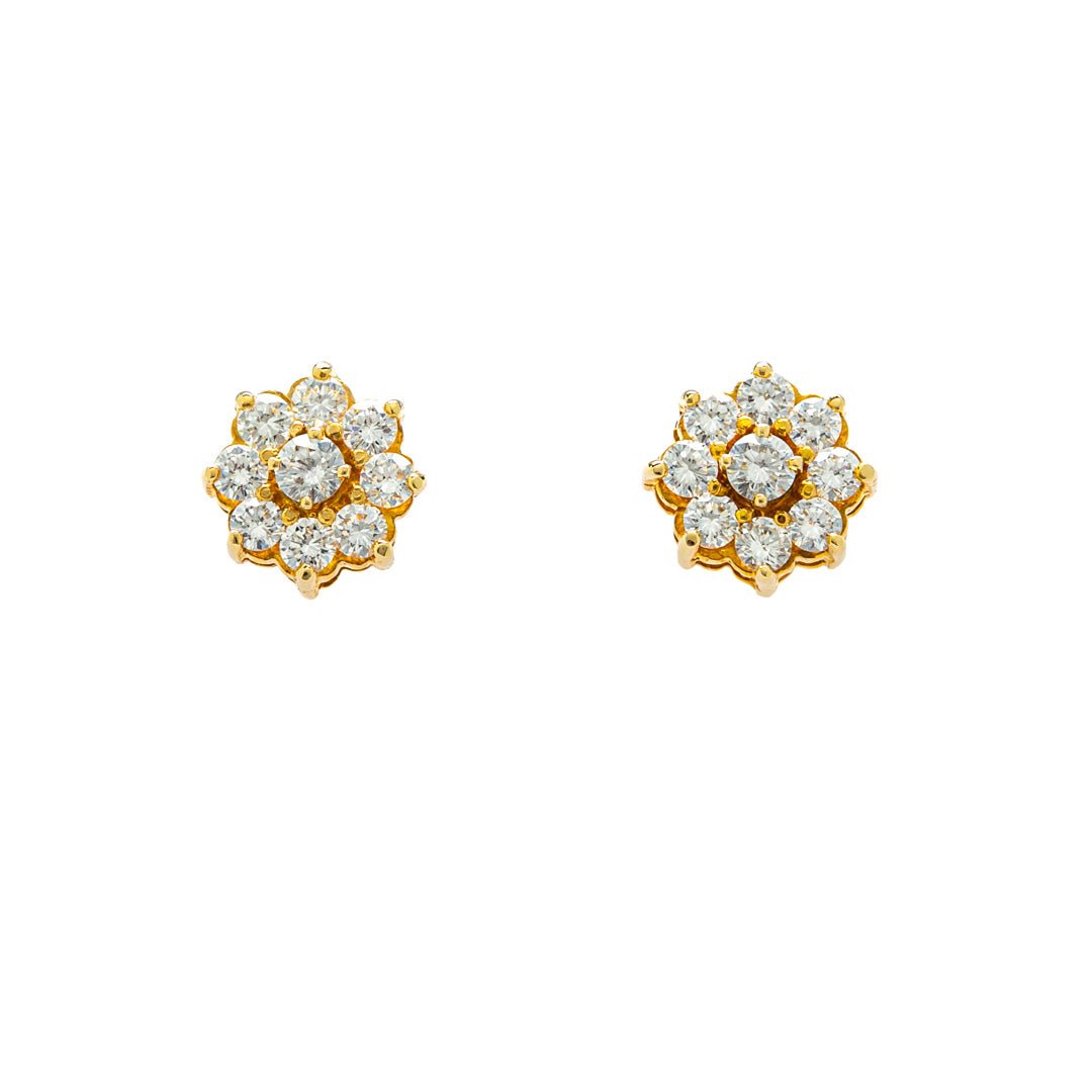 Look Fabulous in these 1980s Diamond Cluster Earrings | Trumpet & Horn