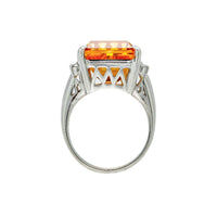 Emerald Cut 18ct Modern Citrine and Diamond Cocktail Ring | Durango