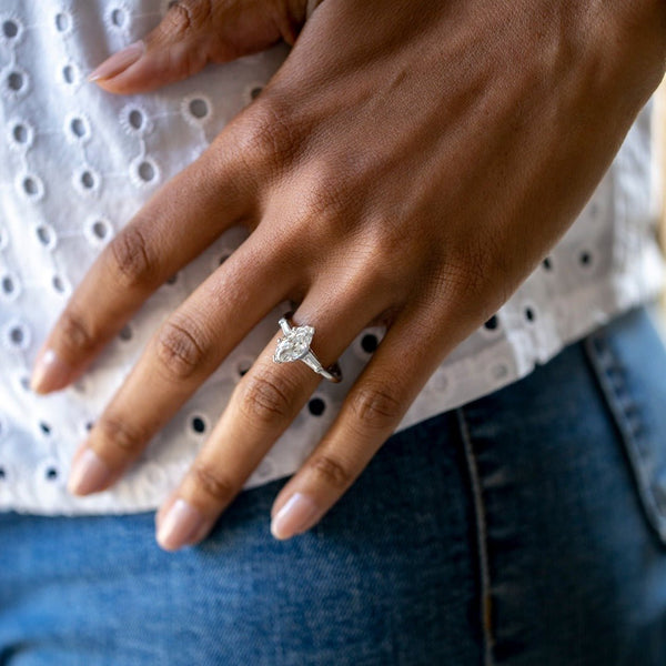 Impressive Mid-Century Marquise Diamond Engagement Ring | Edgewater