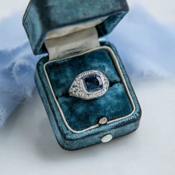 2.35ct Vintage Edwardian No-Heat Sapphire Engagement Ring | Eglinton