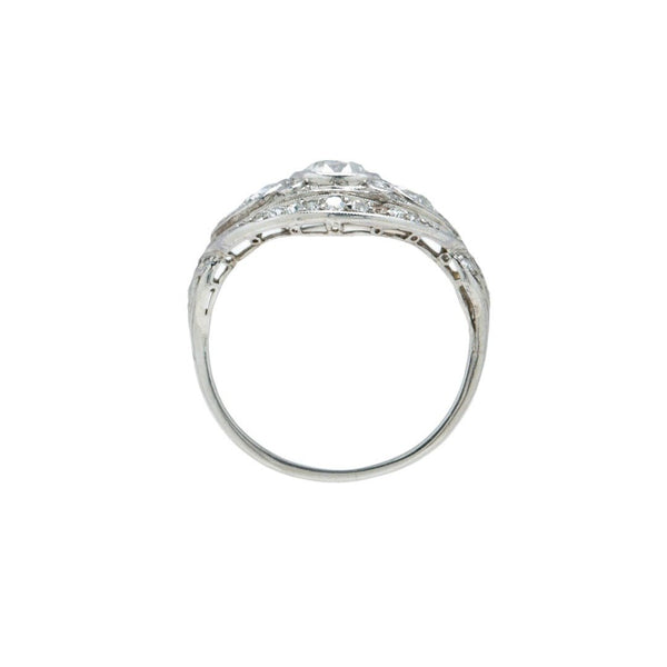 Airy Edwardian Era Three-Stone Diamond Engagement Ring Platinum & Old European Cut Diamonds | Emerson Garden