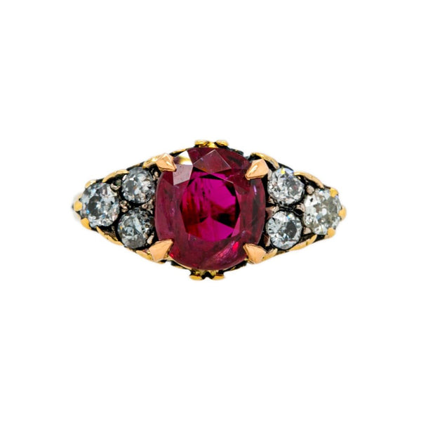 Gorgeous Romantic Ruby & Diamond Victorian Ring | Darling Downs