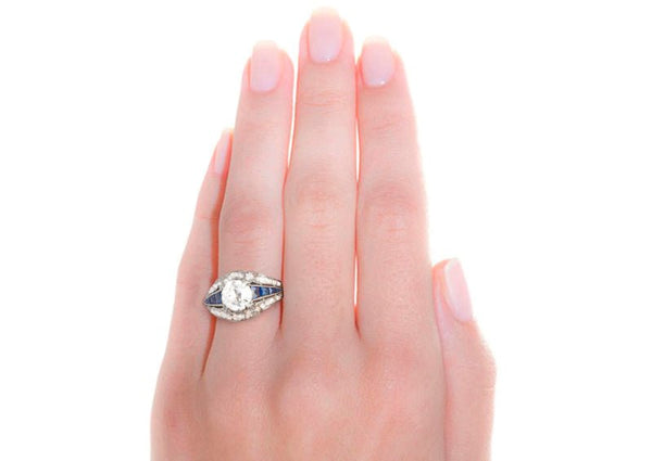 Vintage Sapphire Engagement Ring | Vintage Diamond Sapphire Ring