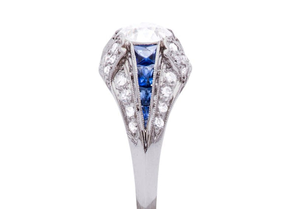 Vintage Sapphire Engagement Ring | Vintage Diamond Sapphire Ring