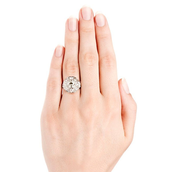 Vintage Diamond Halo Engagement Ring