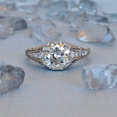A Magnificent and Authentic Edwardian Era Platinum and Diamond Engagement Ring