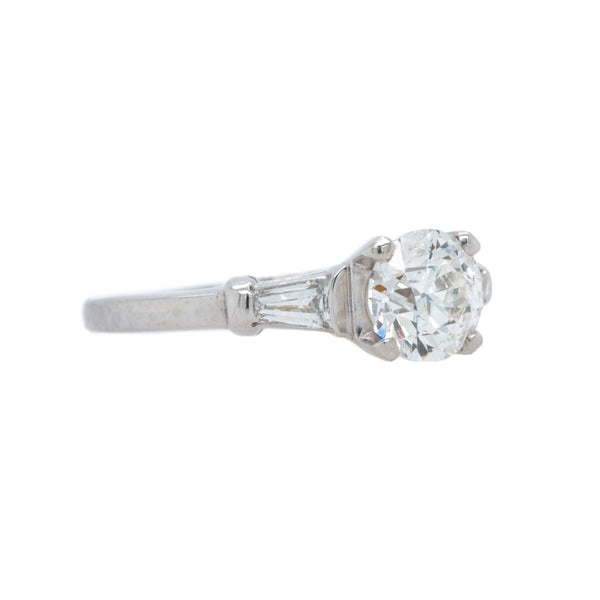 Traditional Vintage Platinum & Diamond Engagement Ring | Fallow Creek