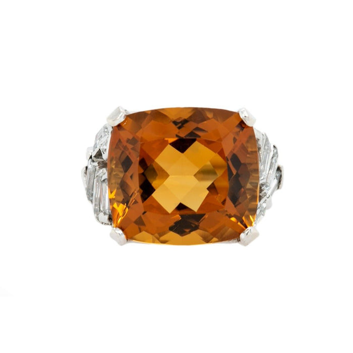 Blingy East-West Citrine & Diamond Cocktail Ring | Fauntleroy