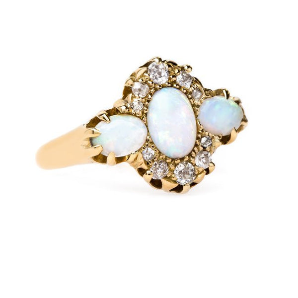 Art Nouveau Opal and Diamond Ring | Featherstone from Trumpet & Horn