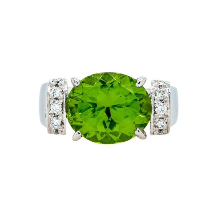 Big & Bold Contemporary East-West Peridot Cocktail Ring | Fern Prairie