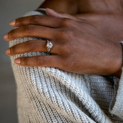 Elegantly Detailed Art Deco Diamond & Sapphire Ring | Finisterre