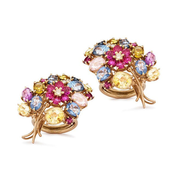 1960's Floral Ring & Earring Set