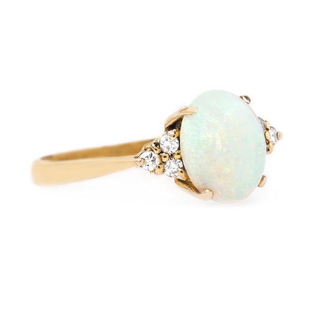 Dreamy Cabochon Opal and Diamond Ring | Foxcroft from Trumpet & Horn