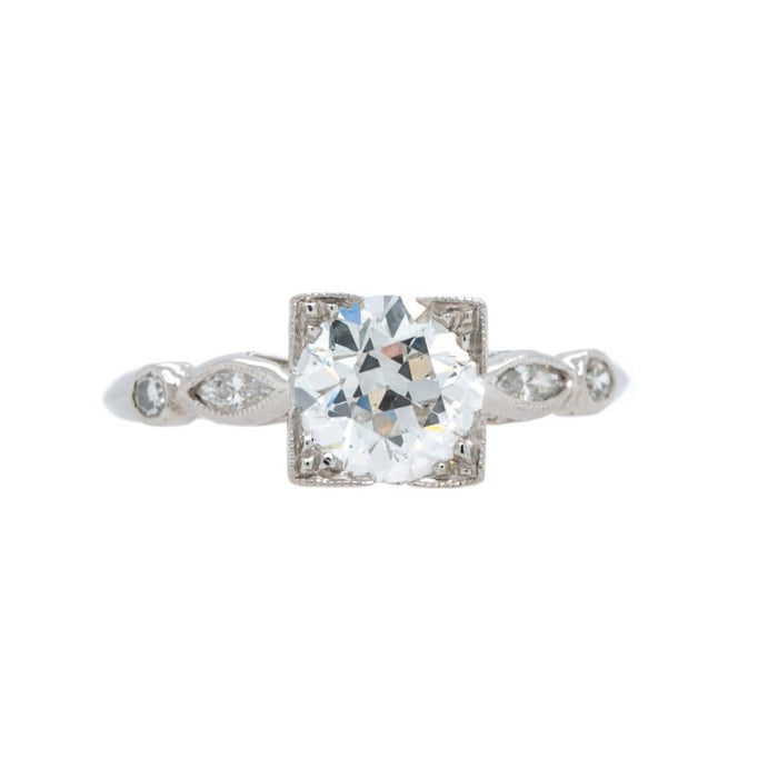 Bright White Diamond Art Deco Engagement Ring | Foxham