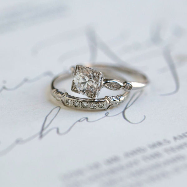 Bright White Diamond Art Deco Engagement Ring | Foxham