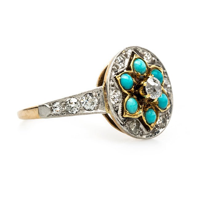 Unique and Unusual Art Nouveau Turquoise Ring | Gatesville from Trumpet & Horn