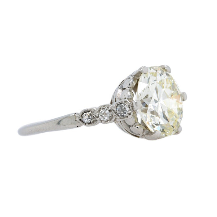 Antique Three Carat Diamond Solitaire Engagement Ring | Geneva Walk