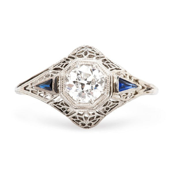 Art Deco Unique Sapphire Engagement Ring | Glenbrook from Trumpet & Horn