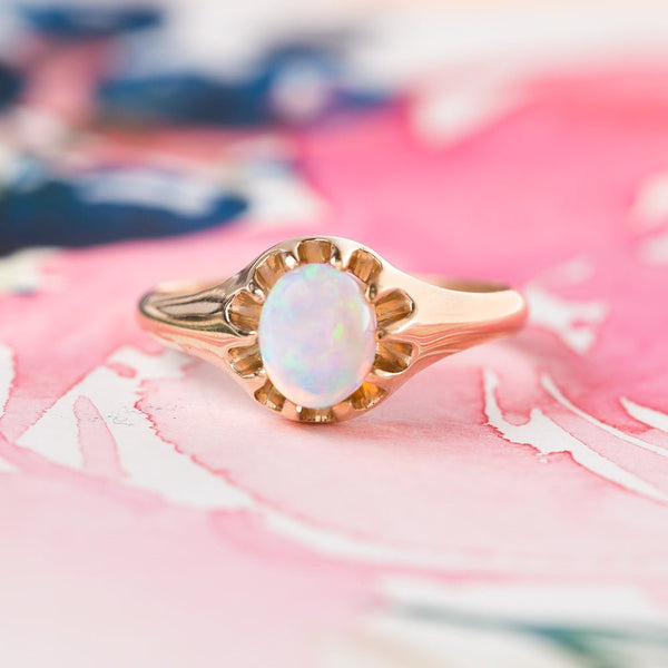 Perfect Solitaire Opal Engagement Ring | Glencoe from Trumpet & Horn 