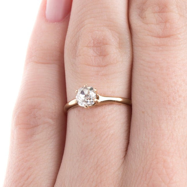 Simple Rose Gold Victorian Solitaire | Gold Beach form Trumpet & Horn