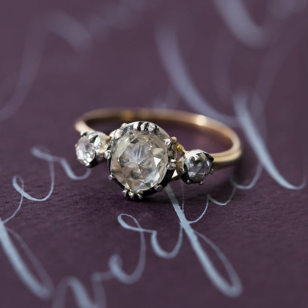 Incredibly Special and Important Georgian Era Three Stone Rose Cut Ring | Goodhaven from Trumpet & Horn