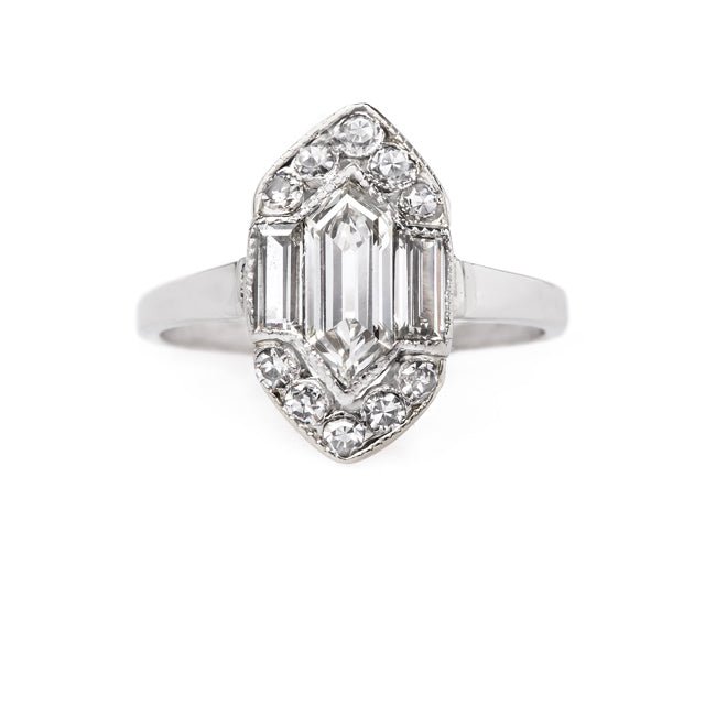 Vintage Art Deco Shield Shaped Engagement Ring | Gransmoor by Trumpet & Horn