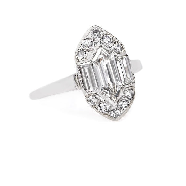 Vintage Art Deco Shield Shaped Engagement Ring | Gransmoor by Trumpet & Horn