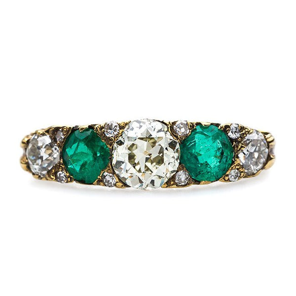 Late Victorian Era Diamond and Emerald Ring | Greenbrier from Trumpet & Horn