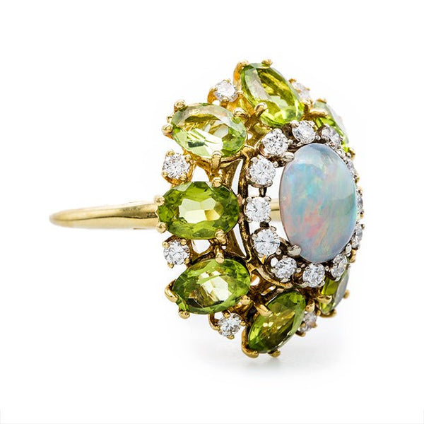 Bold and Beautiful Opal & Peridot Cocktail Ring | Greenford from Trumpet & Horn