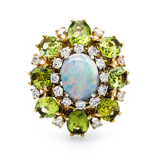 Bold and Beautiful Opal & Peridot Cocktail Ring | Greenford from Trumpet & Horn