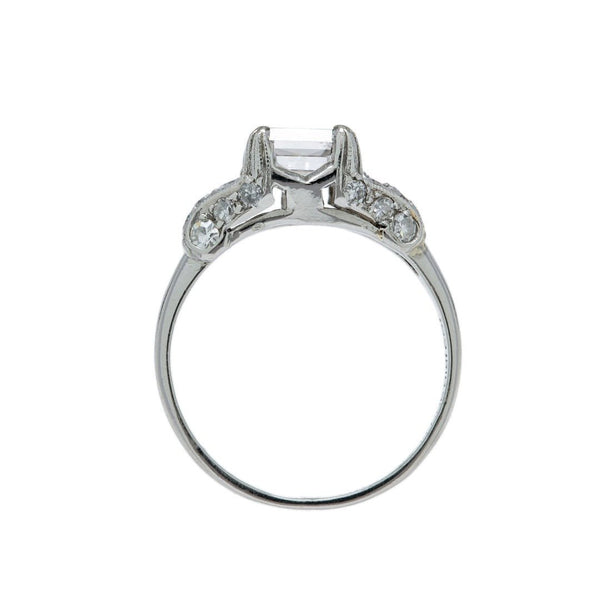A Stunning Art Deco Platinum and Carre Cut Diamond Engagement Ring | Groveland