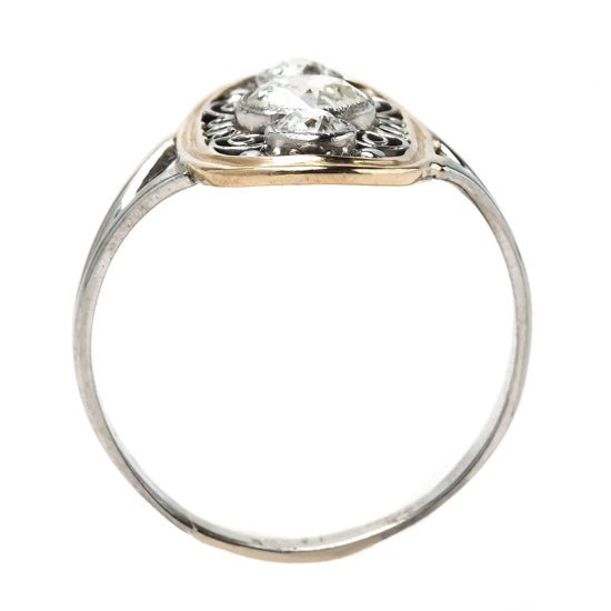 Intricate Edwardian Era Navette Style Diamond Engagement Ring | Gulfstream from Trumpet & Horn