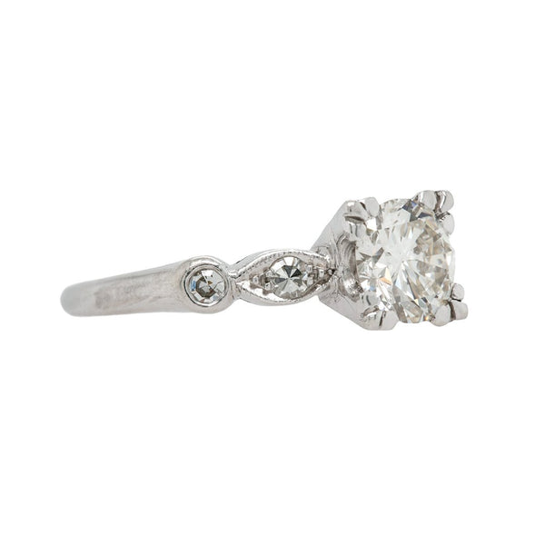 Whimsical Mid-Century Diamond Engagement Ring with Marquise and Round Shaped Bezels | Hanbury